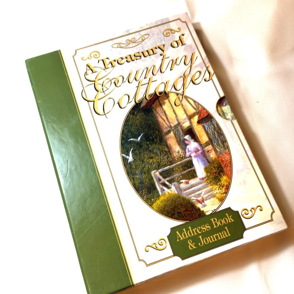 Address & Journal Box Book Set Country Cottage NOS